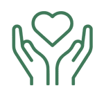 hands holding heart icon